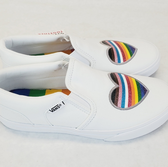 Kids Vans Asher Pride Slip-on Shoes White - Picture 5 of 8